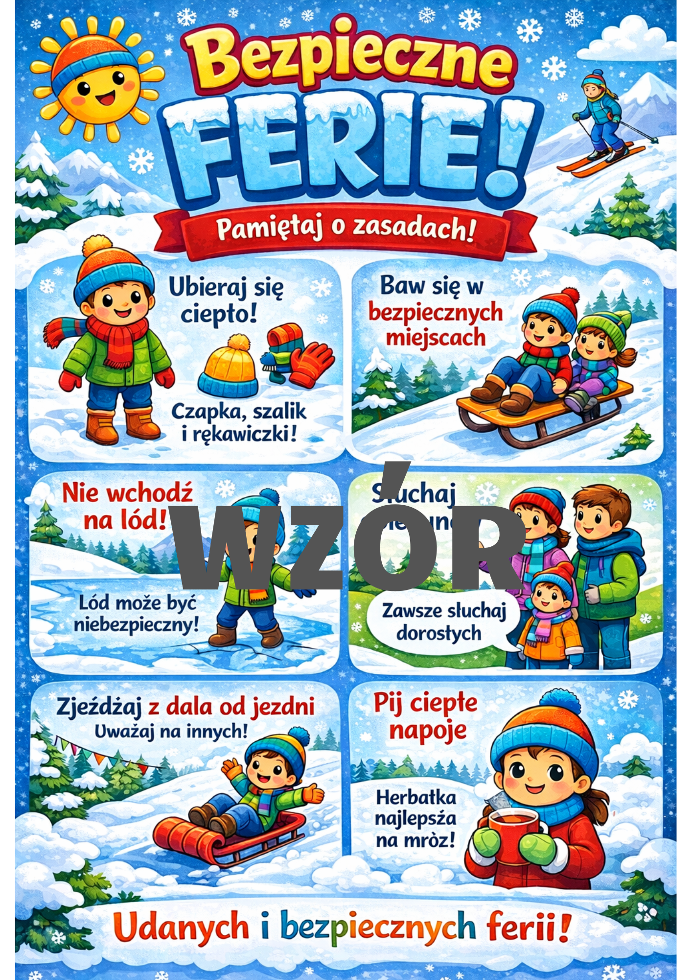 "Bezpieczne ferie-plakat"