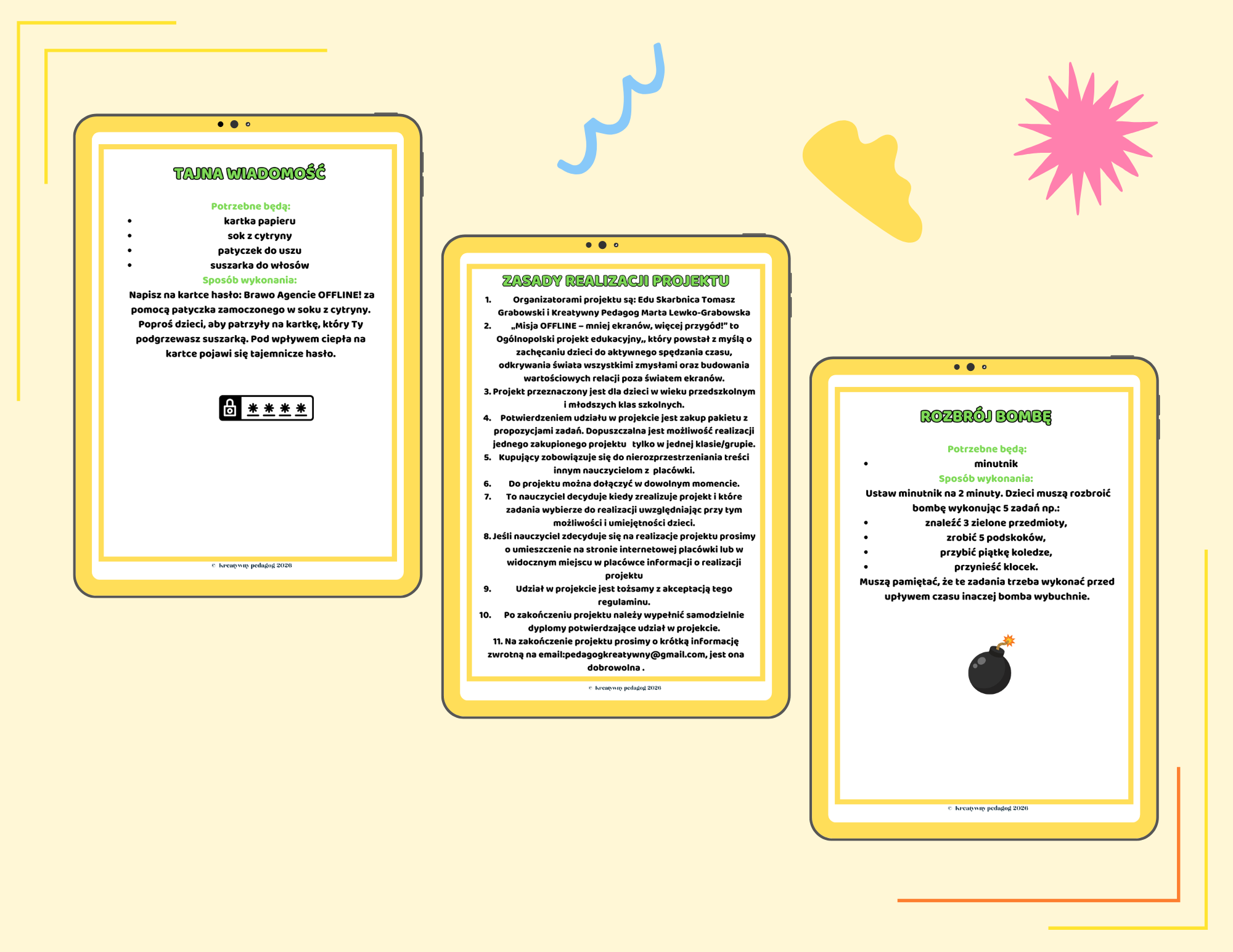 "Misja OFFLINE - mniej ekranów, więcej przygód!"- projekt edukacyjny - obrazek 2
